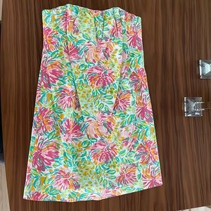 Lilly Pulitzer Floral Strapless Dress - Pink, Green, Yellow